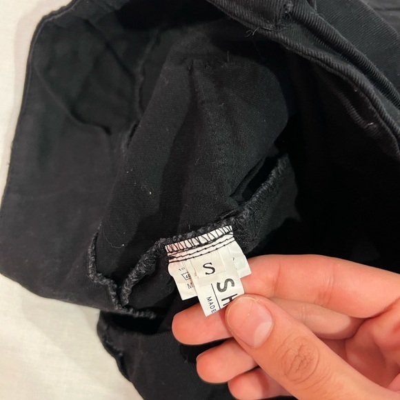 shein utility cargo shorts dual pocket black flap pocket women's small - Picture 7 of 7